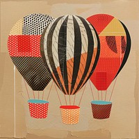 Balloon retro paper collage balloons illustration abstract.