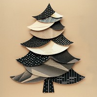 Christmas tree retro paper collage christmas abstract art.