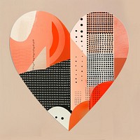 Heart retro paper collage abstract design geometric.