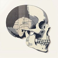 Skull retro paper collage illustration background abstract.