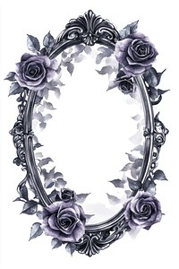 Blank mirror oval roses illustration purple.