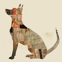 Ephemera paper dog art newspaper collage.