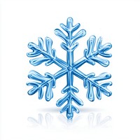 Blue snowflake winter decoration outdoors.