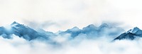 Watercolor landscape mountains nature.