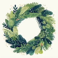 Evergreen wreath evergreen winter art.