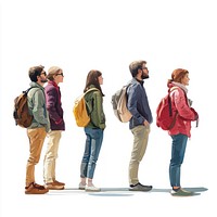 Group of people person illustration backpacks.