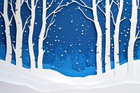 Trees snow art illustration.