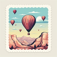 Love Valley Cappadocia balloon colorful postage.