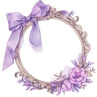 Purple coquette mirror illustration pastel accessories.