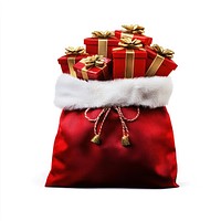 Christmas red bag filled with gift boxes christmas gifts gold.