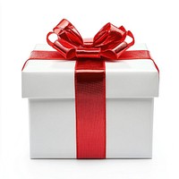 White gift box ribbon red celebration.