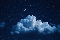 Night sky clouds moon background.