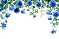 Hanging blue roses illustration watercolor flowers.