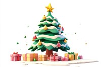 Cartoon Christmas tree with gifts christmas colorful christmas tree.