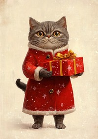 British shorthair cat animal coat christmas.