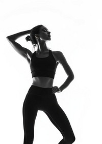 Woman pose wearing sportswear photography apparel black.