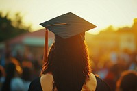 Graduation sunset silhouette achievement