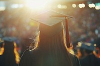 Graduation ceremony sunset silhouette