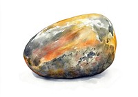 River Stone illustration watercolor realistic.