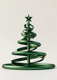 Christmas tree made of green ribbon christmas spiral design.