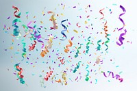 A group small colorful confetti ribbons falling background celebrating celebration.