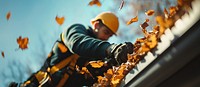 Autumn leaves leaf maintenance worker.