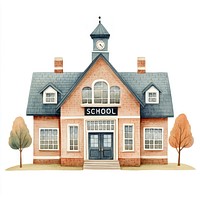 Small school architecture illustration building.