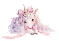 Pastel coquette unicorn art illustration colors.