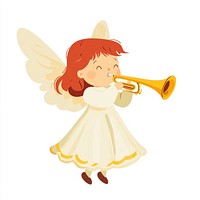 Cute illustration of christmas angel blowing a trumpet cute character heavenly.