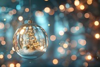 Christmas tree inside a glass ball christmas background ornament.