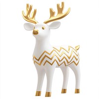 Gold Zigzag Reindeer illustration reindeer antlers.