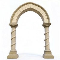 Rectangular arch architecture elegant columns.