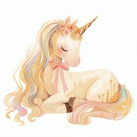 Coquette unicorn art illustration colors.