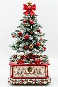 Coquette christmas music box tree decor red.