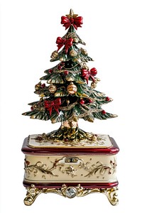 Coquette christmas music box tree decor bows.