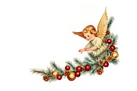 Christmas border corner christmas angel vintage.