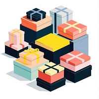 Colorful gift box illustration boxes decorative.