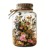 Cottagecore minlk jar arrangement decorative botanical.