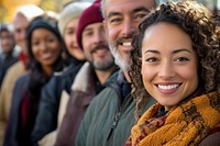 Smiling group of multiethnic people person diversity clothing.