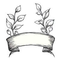 Hand-Drawn vector Ribbon hand-drawn banner art.