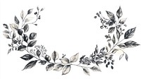 Botanical ornament frame graphics white illustration.