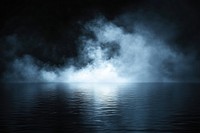 Mysterious fog over dark water