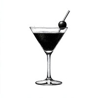 Cocktail retro photocopy stipple effect beverage martini drink.