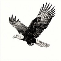 Eagle retro photocopy stipple effect white bird illustration.