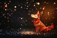 Origami paper animal background sparkling effect.