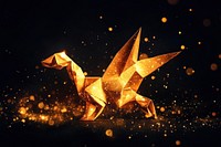 Origami paper animal sparkling sparkle lights.