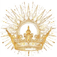 Celestial illustration of Crown with Sun and Rays crown gold details.