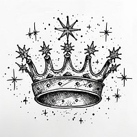 Crown illustration hand-drawn background.