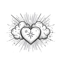 Celestial illustration of Heart with Cloud and Star clouds heart stars.