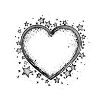 Celestial illustration of Heart with Stars heart border stars.